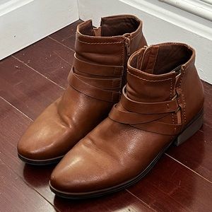 Brown Leather Booties 11W
